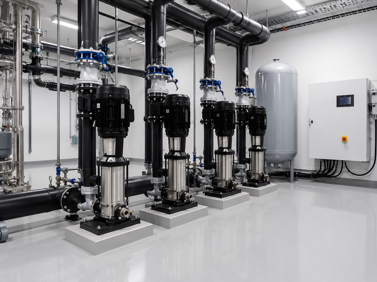 Gebäudetechnik von Pomeka – Installation eines Pumpenraums